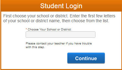 Log in as a student